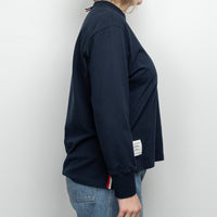 Thom Browne Navy Cotton Tonal 4 Bar Unisex Sweater Size 40