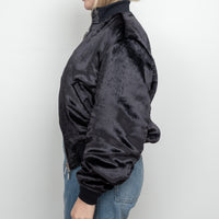 Dior Black Textured Fabric Bomber Jacket Size 50