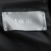 Dior Black Textured Fabric Bomber Jacket Size 50