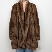 Sojuzpushnina Brown Russian Sable Fur Overcoat