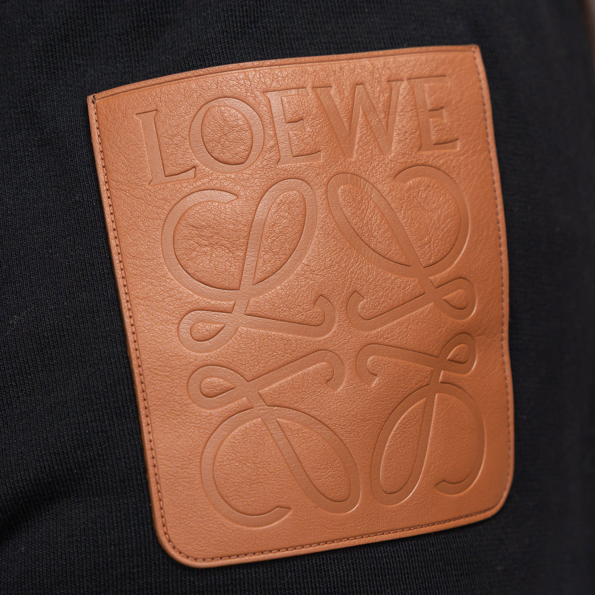 Loewe Black Cotton Embossed Anagram Draw String Shorts Size S