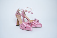 Mach & Mach Pink Satin Bow Heels Size 40