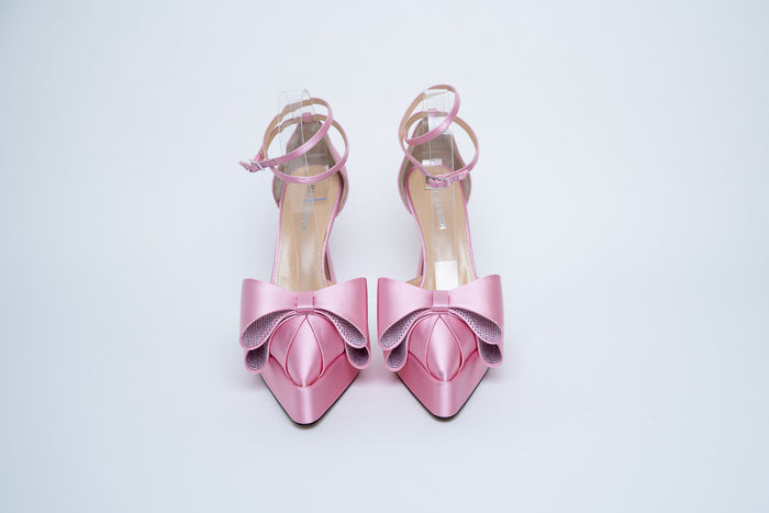 Mach & Mach Pink Satin Bow Heels Size 40