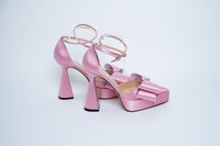 Mach & Mach Pink Satin Bow Heels Size 40