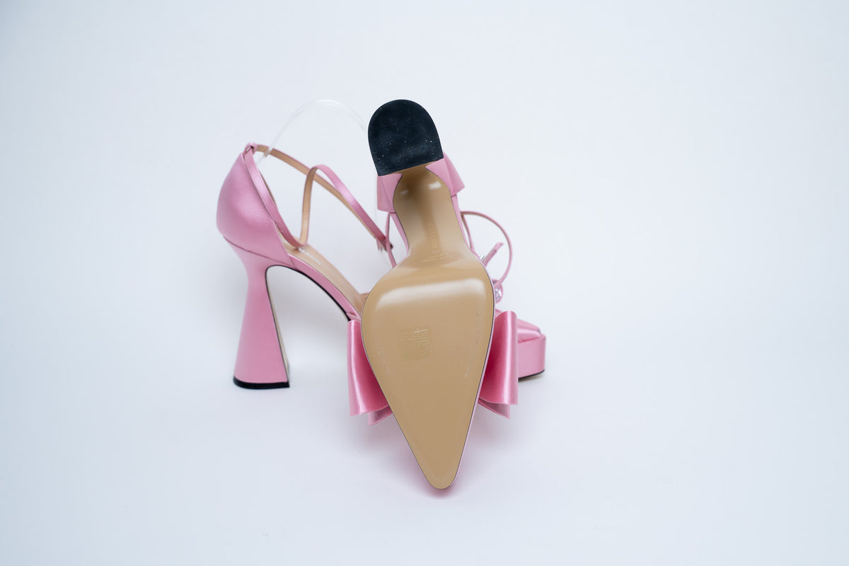 Mach & Mach Pink Satin Bow Heels Size 40