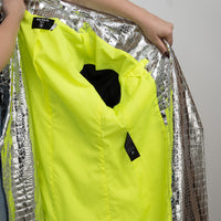 Balman Metallic Silver Embossed Croc Fabric Trench Coat Size 38