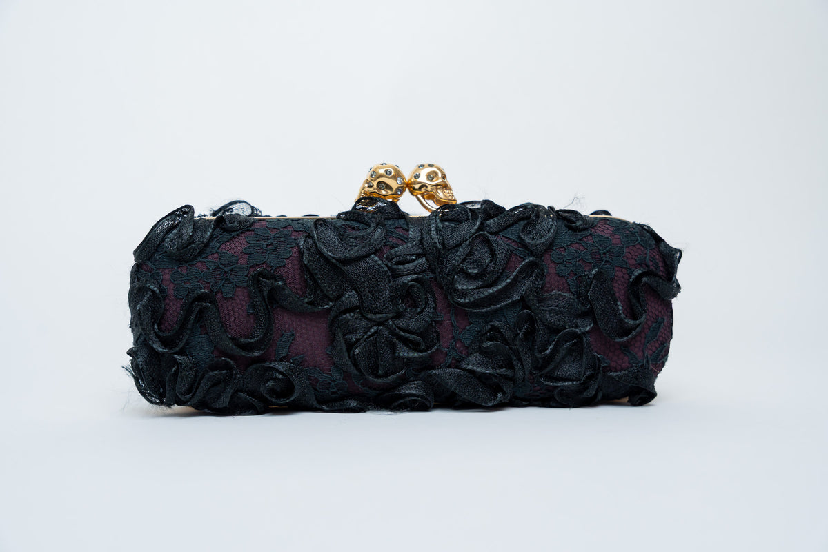 Alexander McQueen Lace Clutch with Gold Details