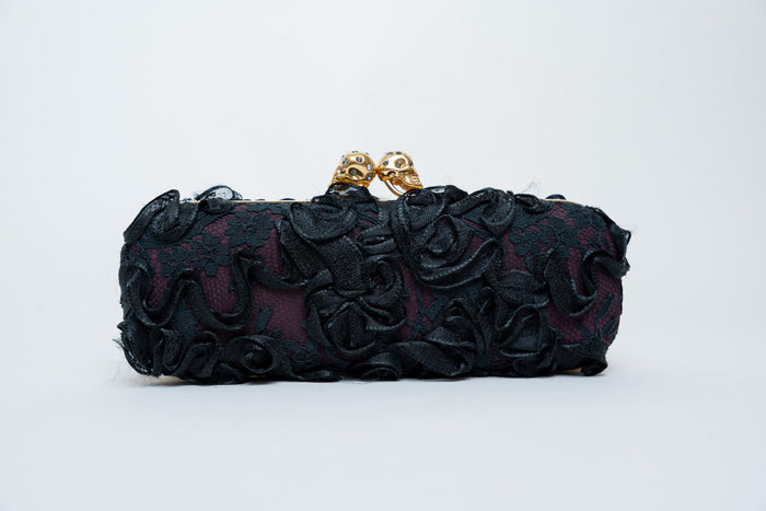 Alexander McQueen Lace Clutch with Gold Details
