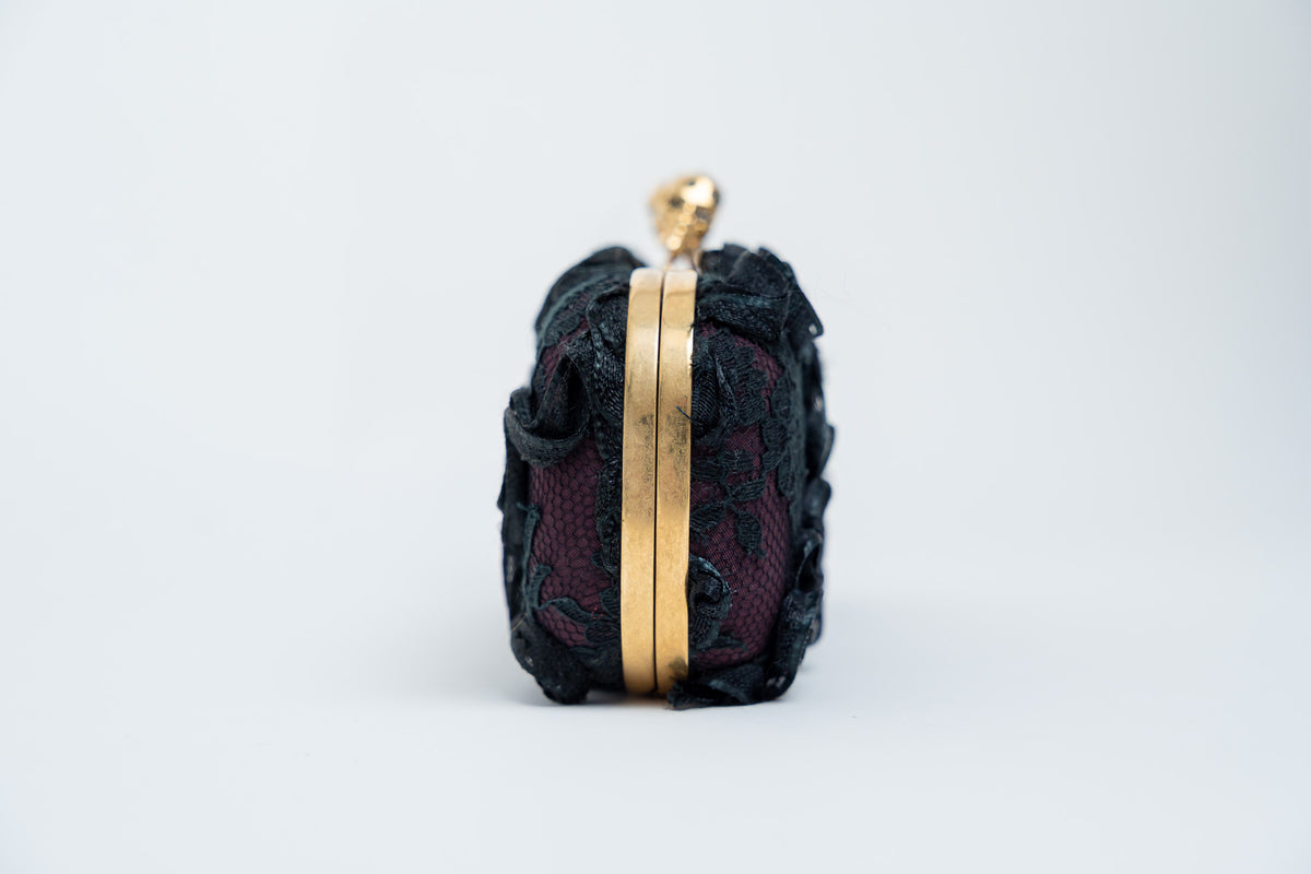 Alexander McQueen Lace Clutch with Gold Details