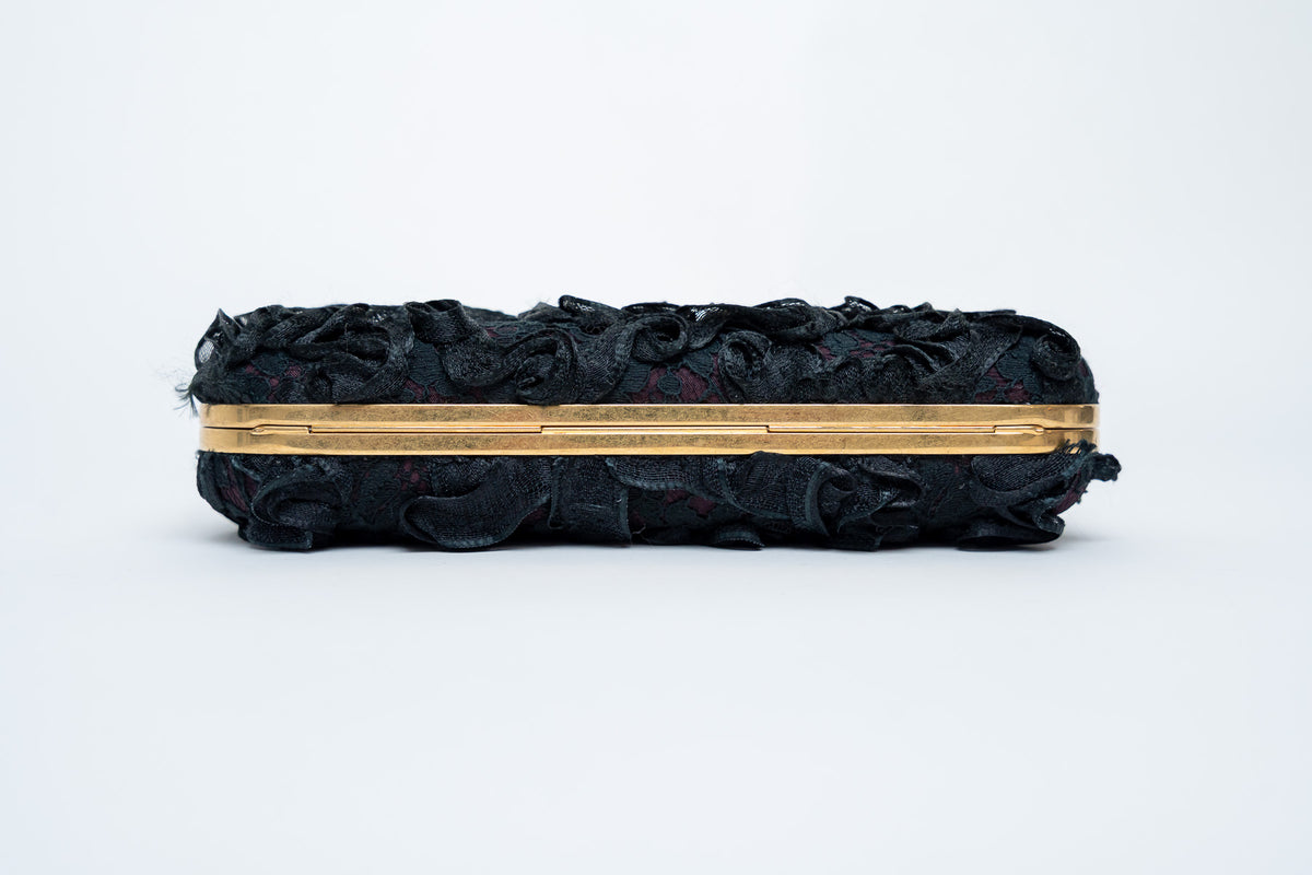 Alexander McQueen Lace Clutch with Gold Details