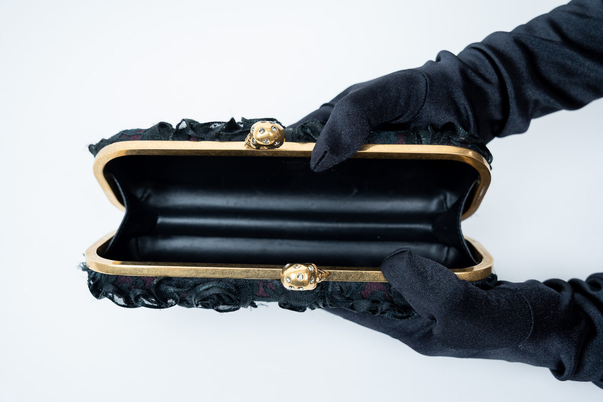 Alexander McQueen Lace Clutch with Gold Details