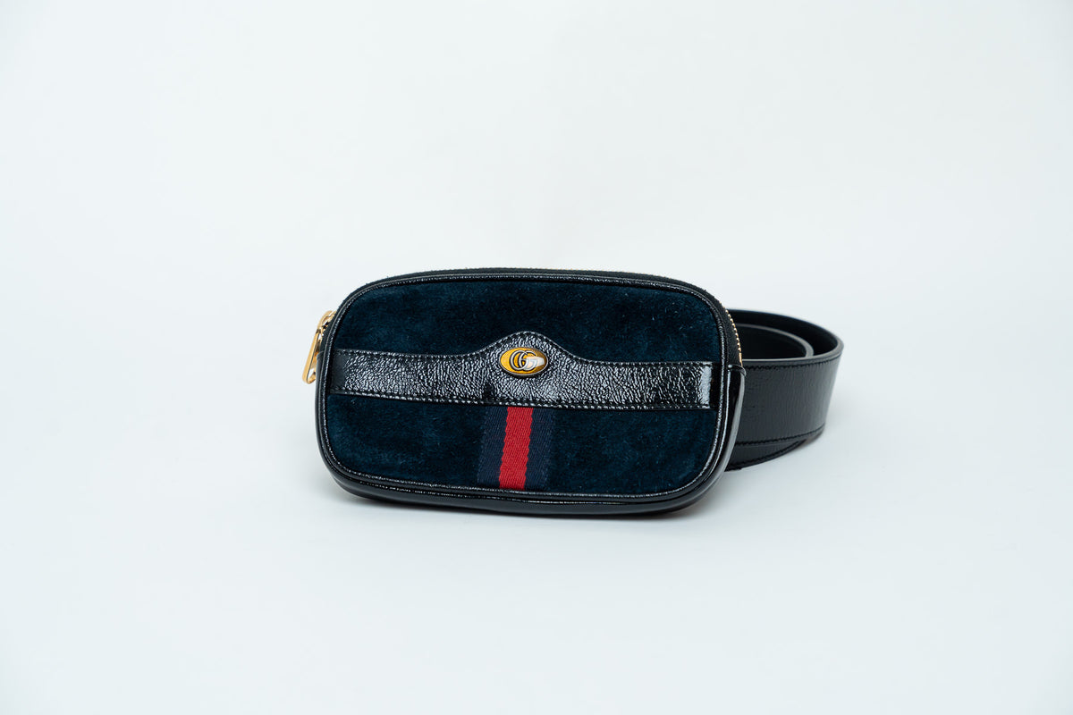 Gucci "Ophidia" Belt Bag In Suede and Patent Leather
