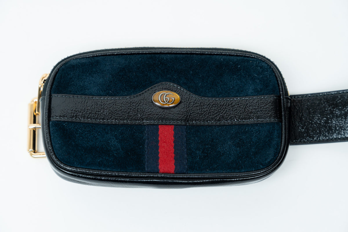 Gucci "Ophidia" Belt Bag In Suede and Patent Leather