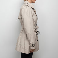 Burberry Beige Belted Long Trench Coat Size 10