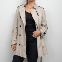 Burberry Beige Belted Long Trench Coat Size 10