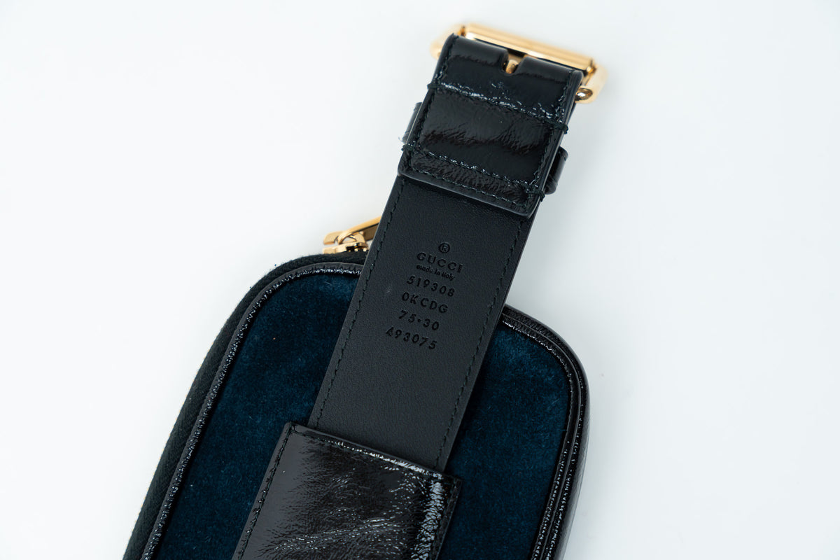 Gucci "Ophidia" Belt Bag In Suede and Patent Leather