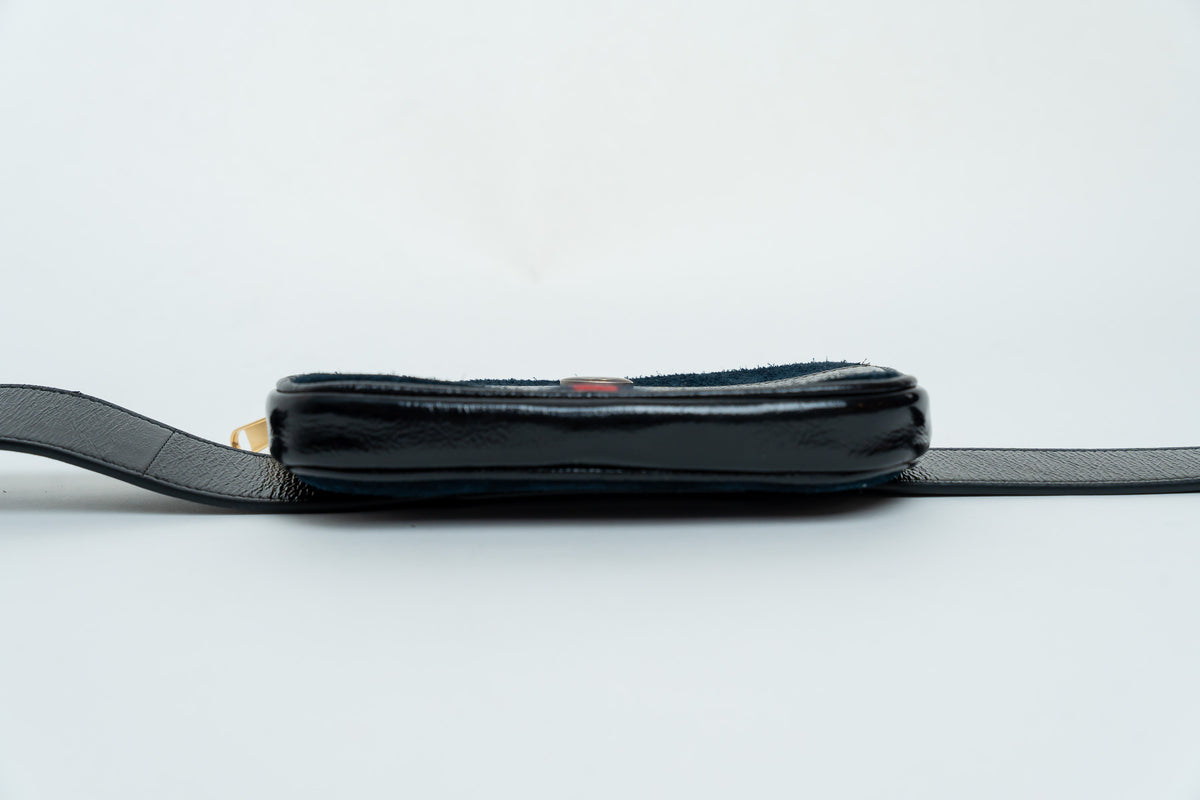 Gucci "Ophidia" Belt Bag In Suede and Patent Leather
