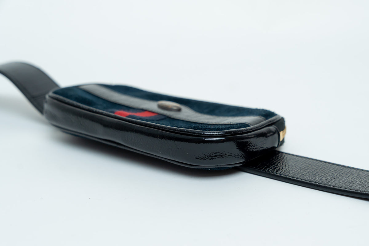 Gucci "Ophidia" Belt Bag In Suede and Patent Leather
