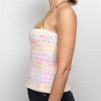 Pre-Loved Chanel™ White Multicolour Tweed Top Size 36