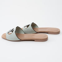 Gucci Sage Suede Interlocking G Slide Sandals Size 42