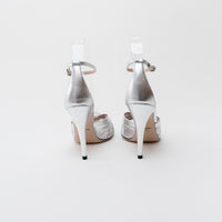 Gucci Silver Leather Crawford Sandals Size 35.5