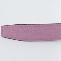 Hermes Rouge De Couer Mauve Sylvestre Swift Epsom Leather Constance with Gold H Buckle Belt Size 80