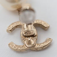 Pre-Loved Chanel™ Pearl Drop Clip-on Earrings with Crystal and Pearl Embellishments