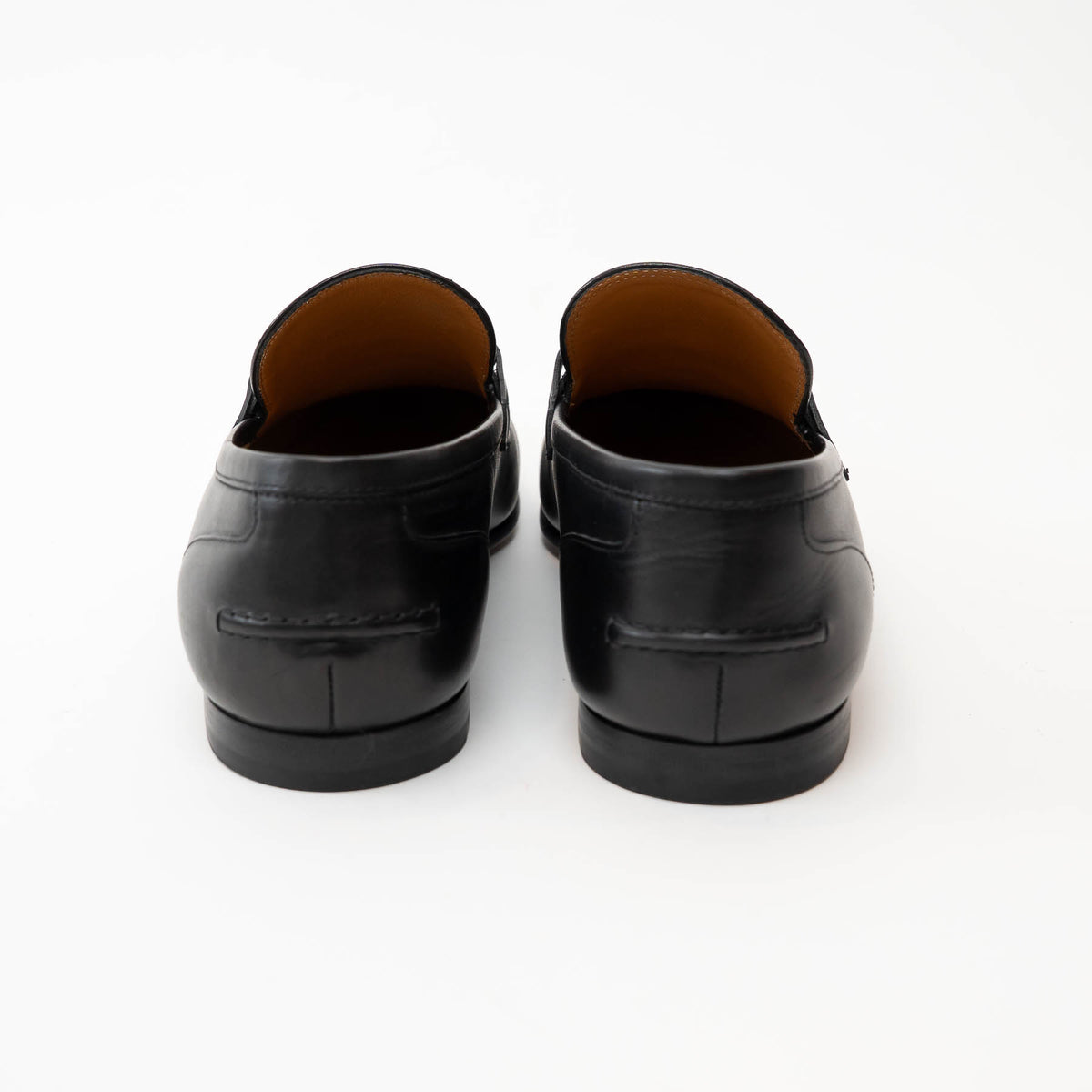 Gucci Black Leather Gold Horsebit Loafers Size 7 Mens / 40 ladies