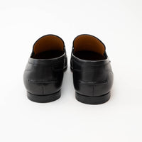 Gucci Black Leather Gold Horsebit Loafers Size 7 Mens / 40 ladies