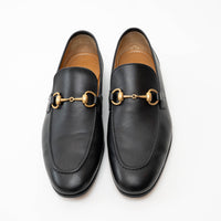 Gucci Black Leather Gold Horsebit Loafers Size 7 Mens / 40 ladies