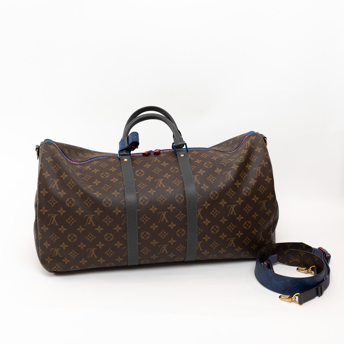 Louis Vuitton Brown Monogram Canvas Taiga Outdoor Keepall Bandouliere 55