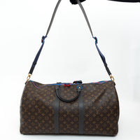Louis Vuitton Brown Monogram Canvas Taiga Outdoor Keepall Bandouliere 55