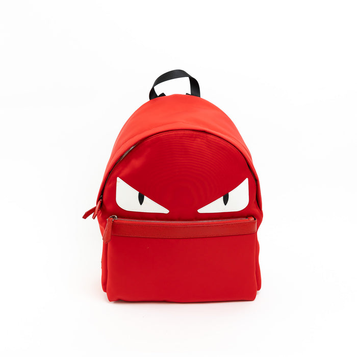 Fendi Red Nylon Monster Backpack
