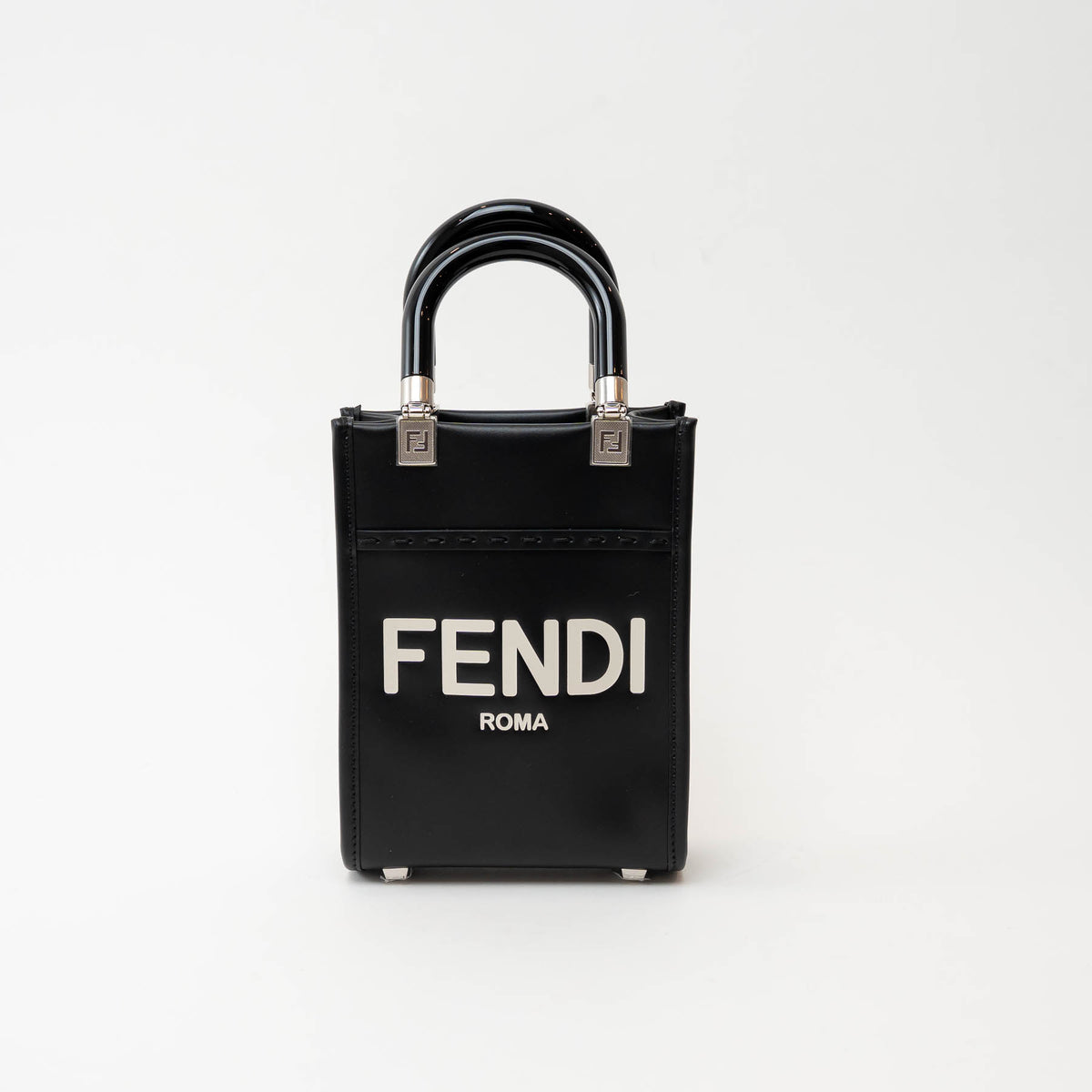 Fendi Black Leather Mini Sunshine Tote