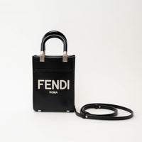 Fendi Black Leather Mini Sunshine Tote