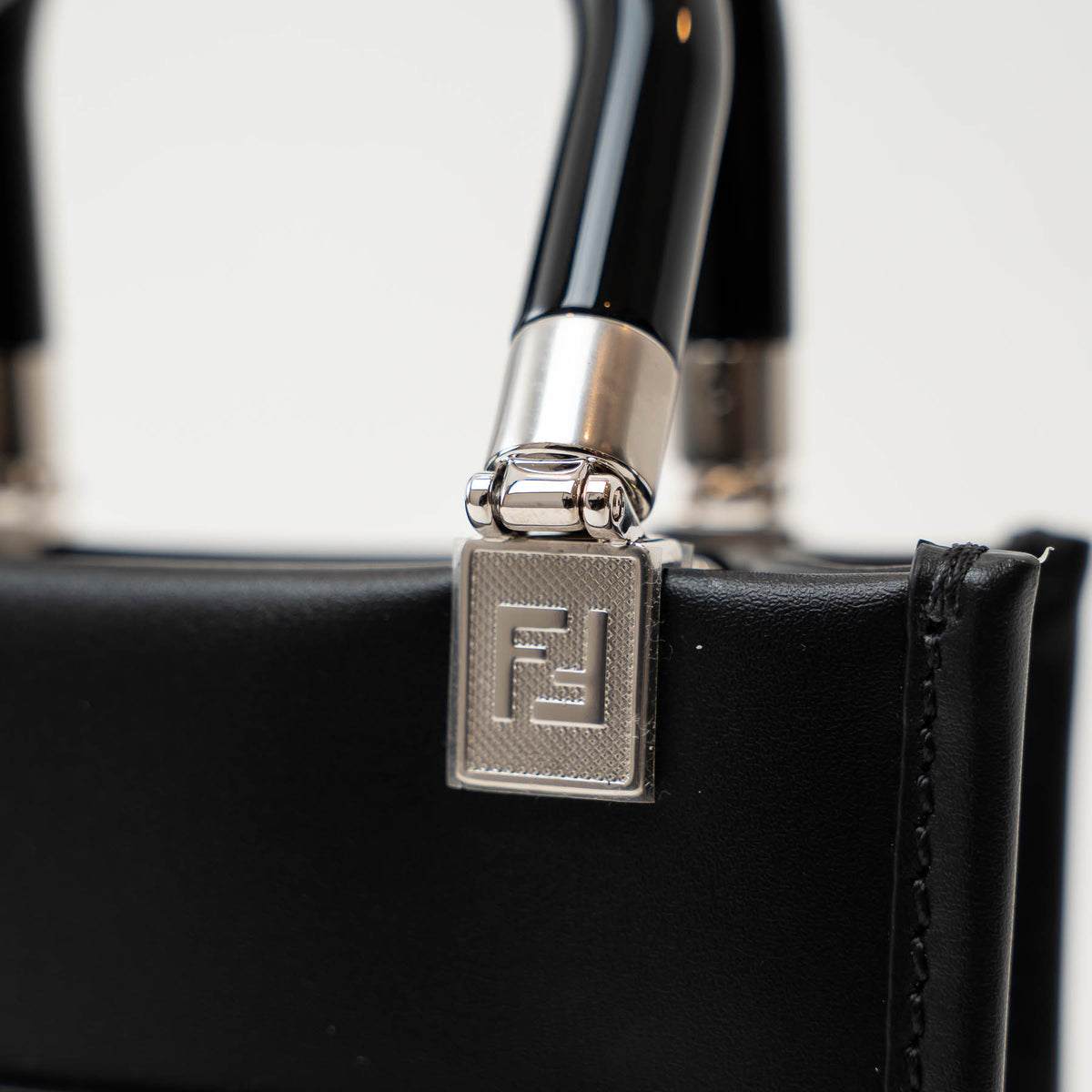 Fendi Black Leather Mini Sunshine Tote
