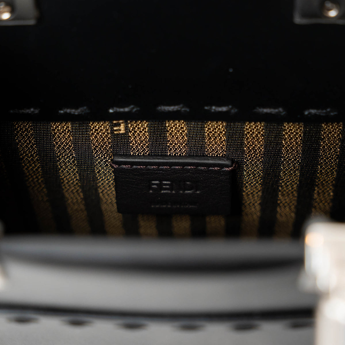 Fendi Black Leather Mini Sunshine Tote