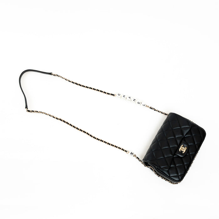 Pre-Loved Chanel™ Black Lambskin Leather My Precious Pearl Flap Bag