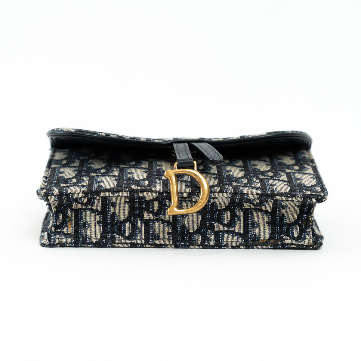 Dior Ecru and Blue Oblique Canvas Belt Bag