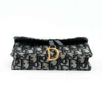 Dior Ecru and Blue Oblique Canvas Belt Bag