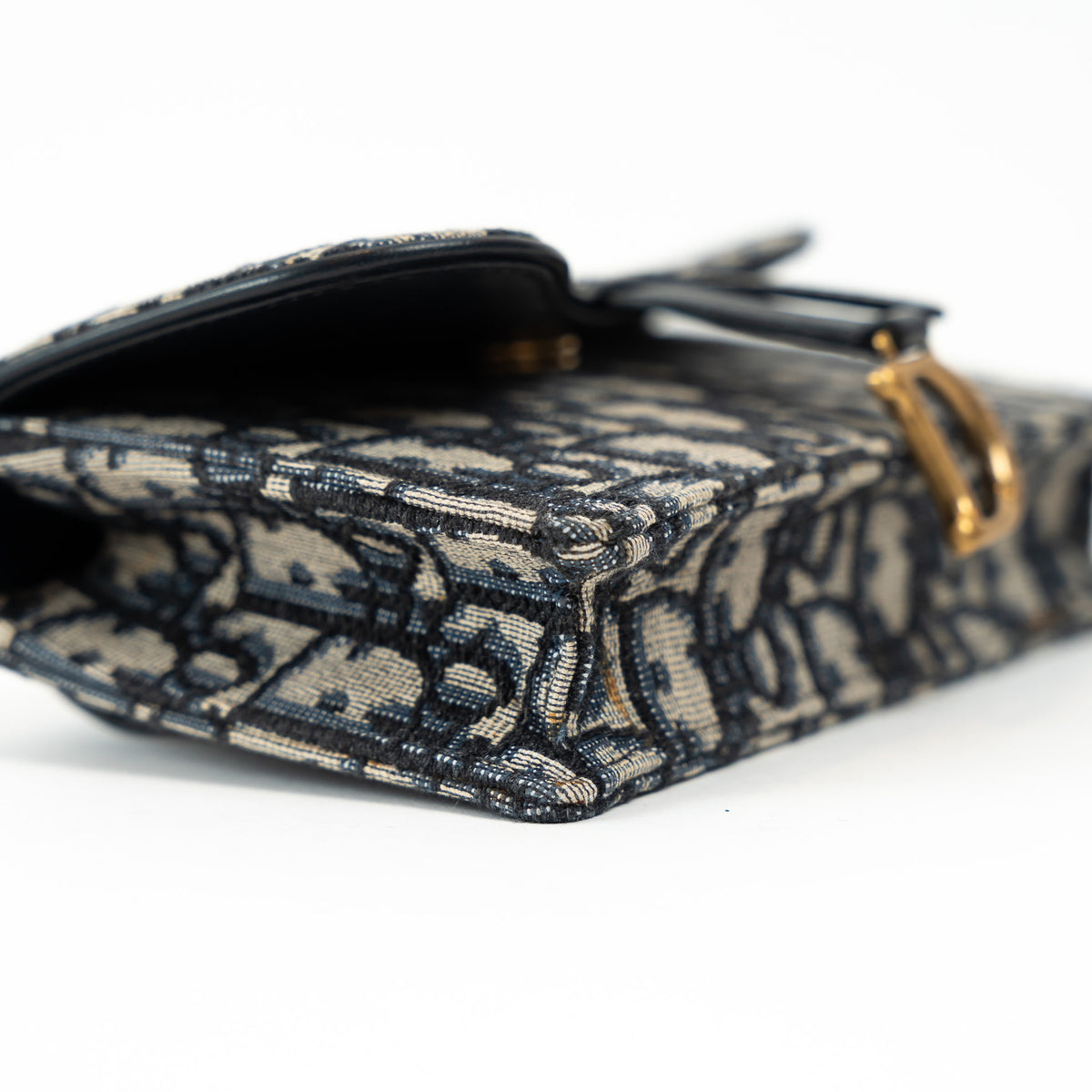 Dior Ecru and Blue Oblique Canvas Belt Bag