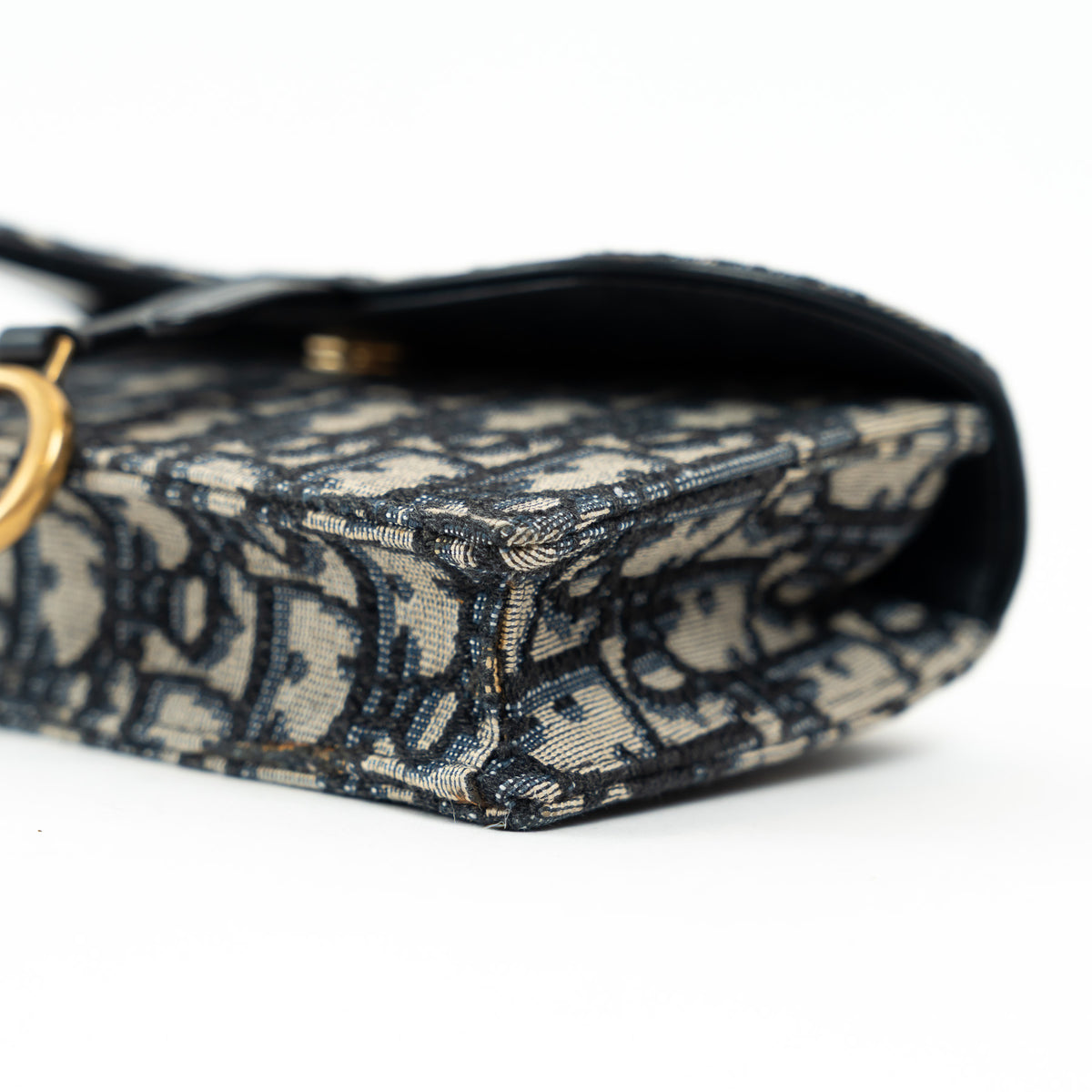 Dior Ecru and Blue Oblique Canvas Belt Bag