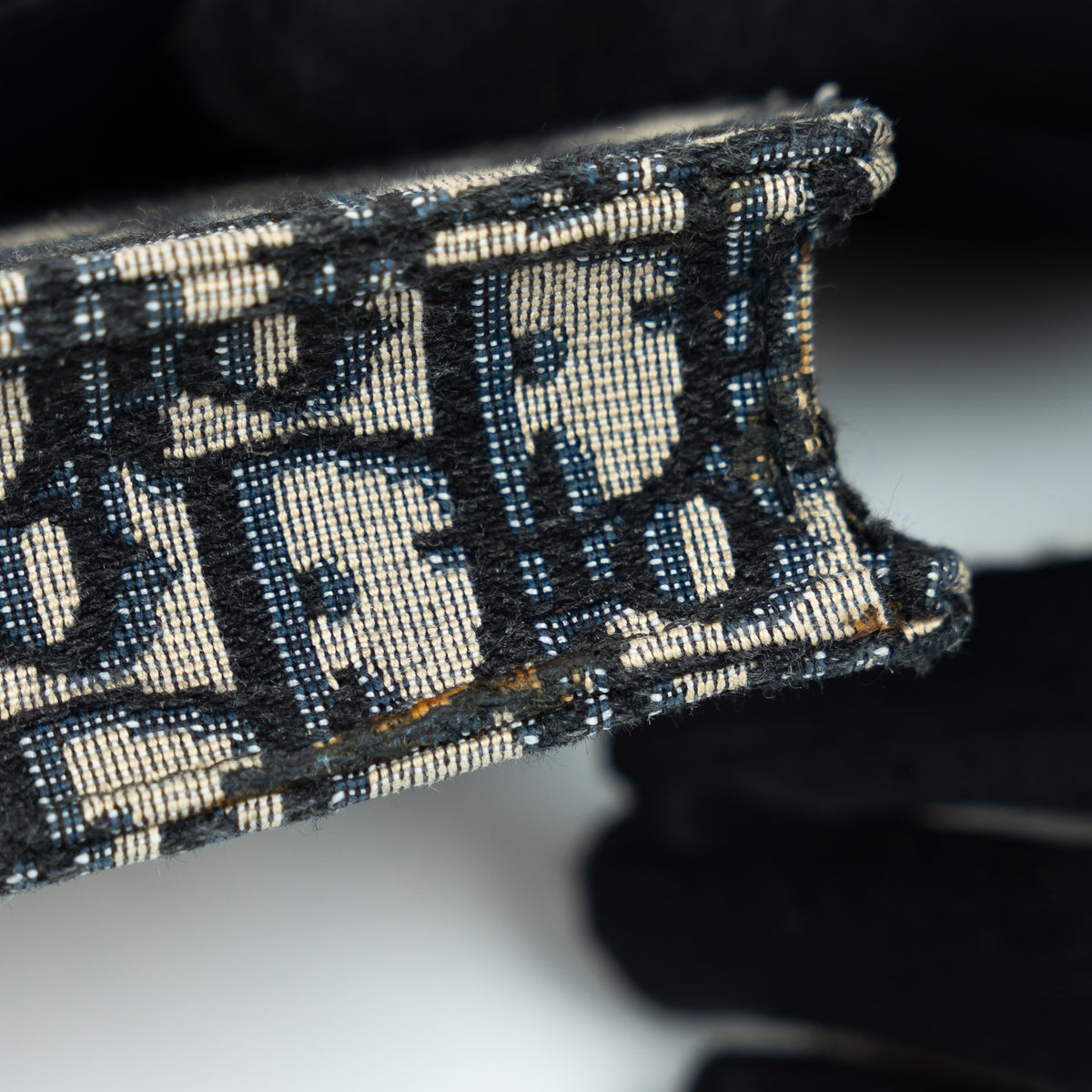 Dior Ecru and Blue Oblique Canvas Belt Bag