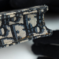 Dior Ecru and Blue Oblique Canvas Belt Bag