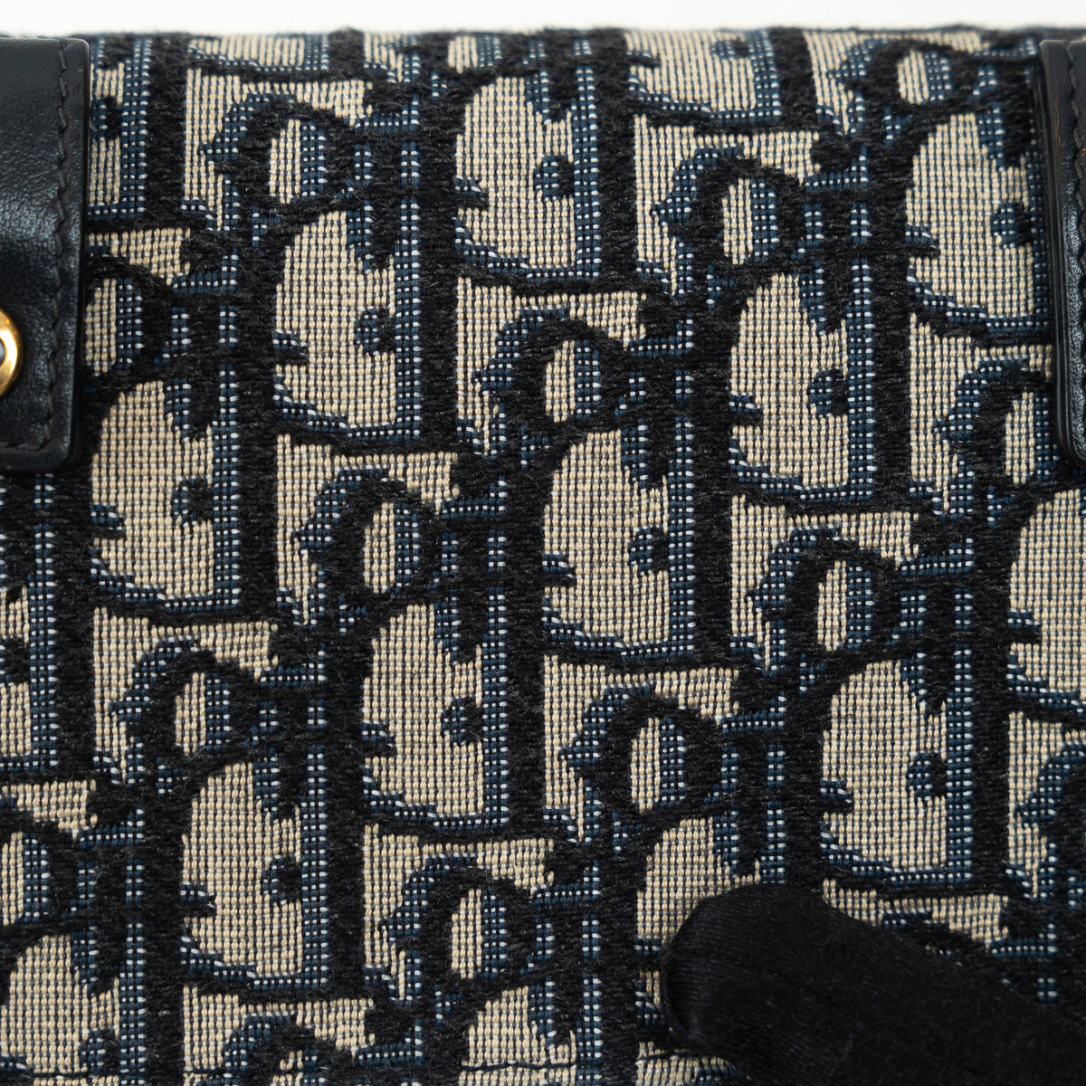 Dior Ecru and Blue Oblique Canvas Belt Bag