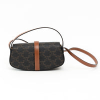 Celine Brown Monogram Canvas Triomphe Tabou Shoulder Bag