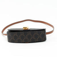 Celine Brown Monogram Canvas Triomphe Tabou Shoulder Bag