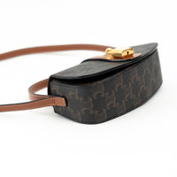 Celine Brown Monogram Canvas Triomphe Tabou Shoulder Bag