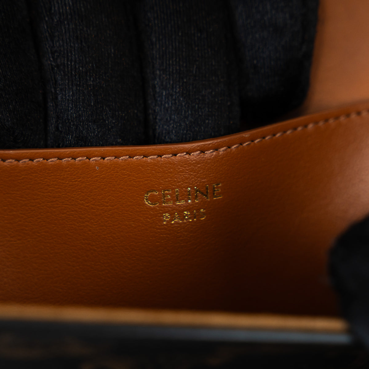 Celine Brown Monogram Canvas Triomphe Tabou Shoulder Bag