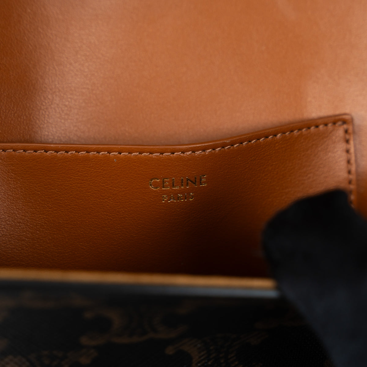 Celine Brown Monogram Canvas Triomphe Tabou Shoulder Bag